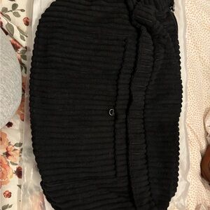 Black Ribbed Crossbody Bag - Unbranded